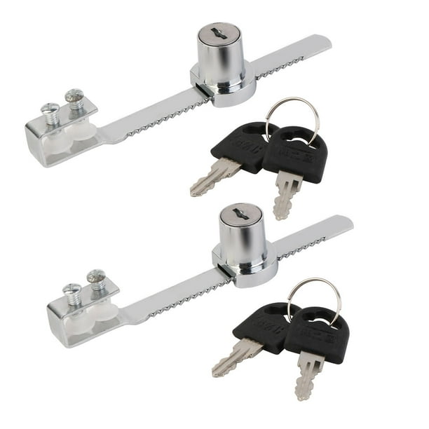 uxcell Stainless Steel Office Cabinet Display Case Glass Door Showcase Lock w Keys 2 Pcs